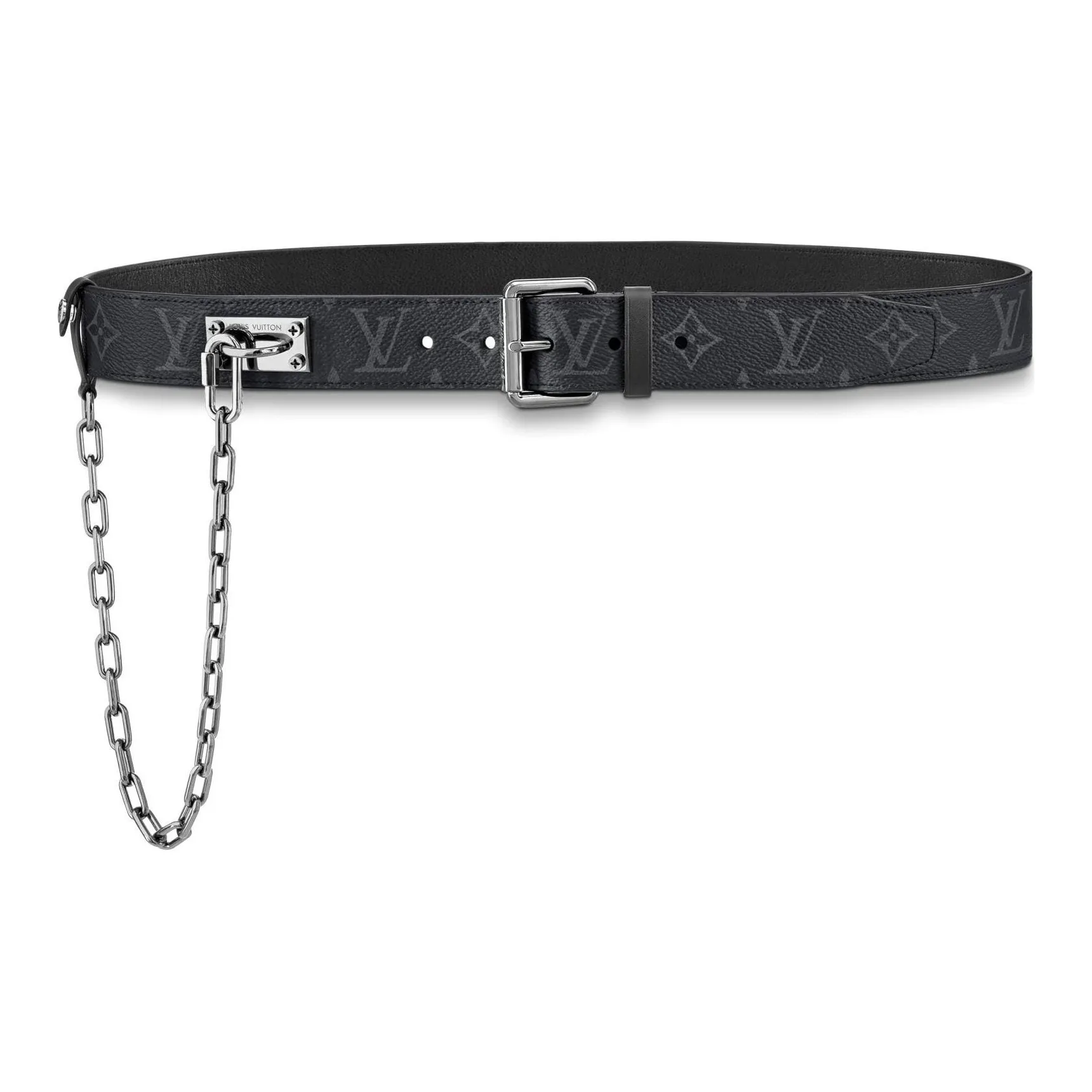 LOUIS VUITTON Signature Chain Belt Monogram Eclipse 35MM