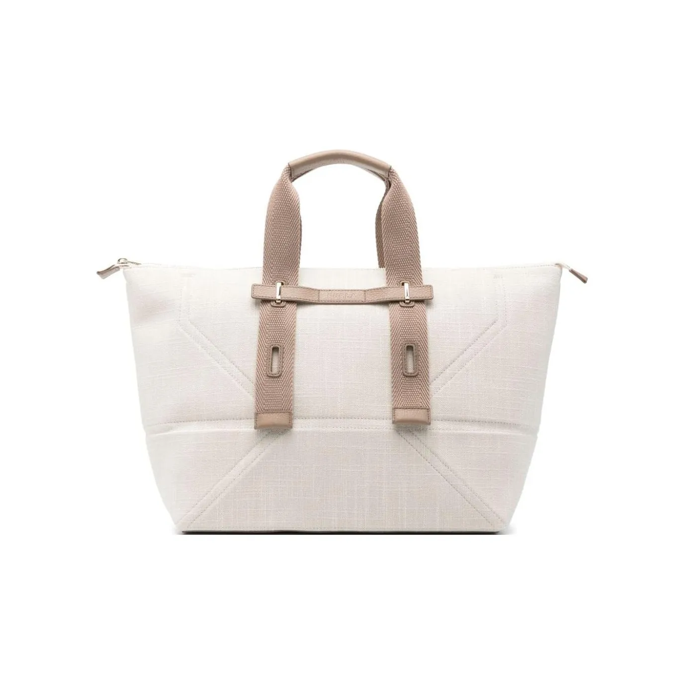 Furla Polyester Tote Bag, Shopping Bag, Handbag Tubas Women's Light Beige