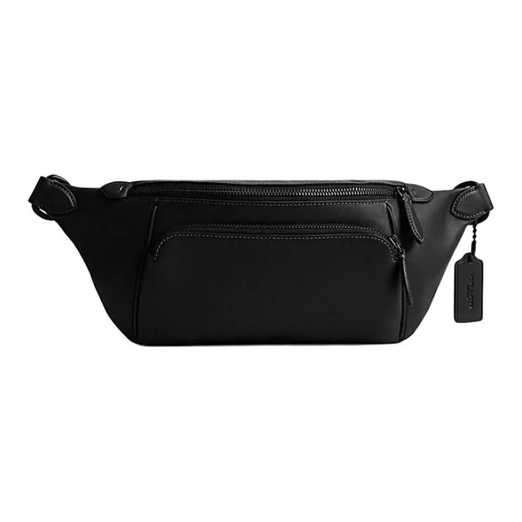 COACH League Smooth Leather Fanny Pack Tubas Men's Black