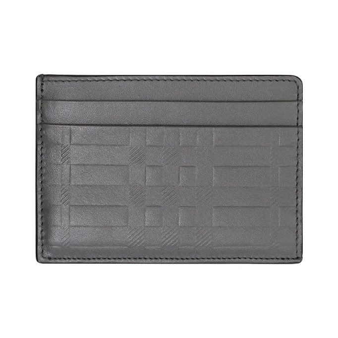 Burberry Телячья кожа Держатель для карт Мужской Темно-серый