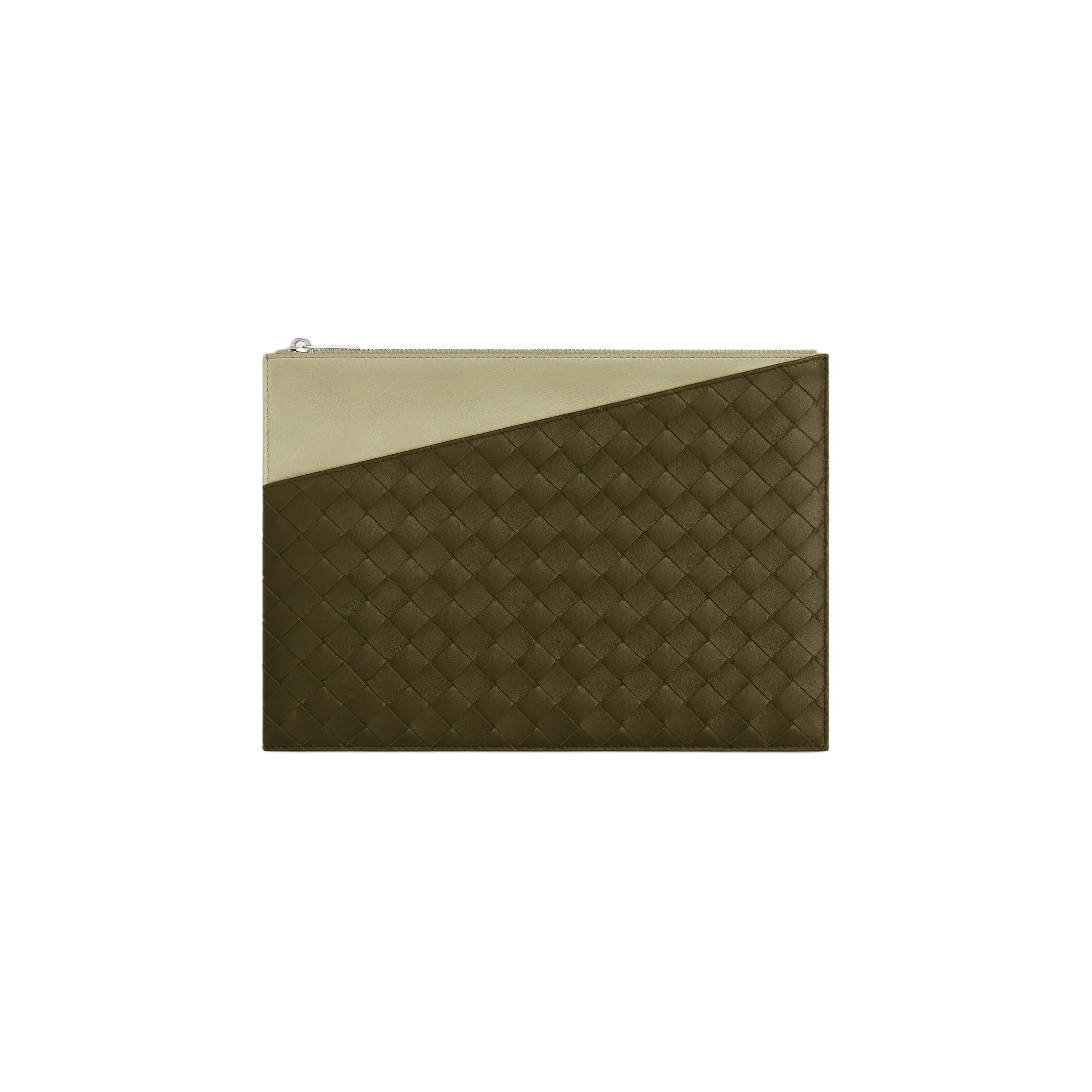 Bottega Veneta Intrecciato Sheepskin Clutch Men's End Color & Cave Stone Green