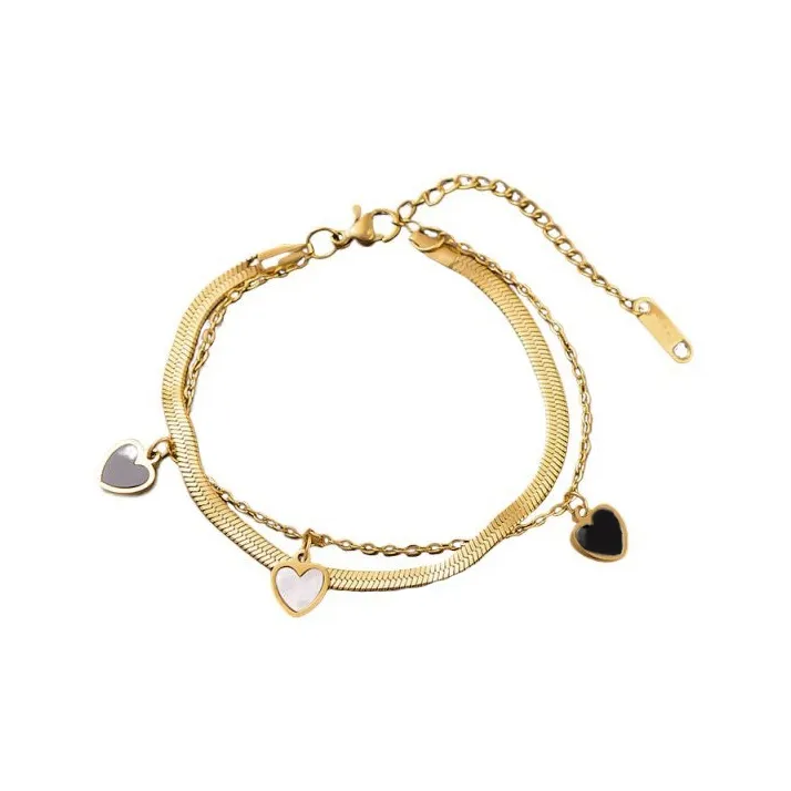 NATURALLYJOJO Титановая сталь Оболочка Акрил Браслеты Женские Золото