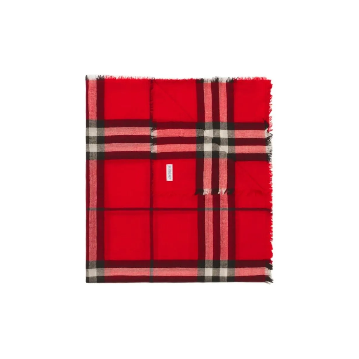 Burberry Checked Frayed Edge Scarf