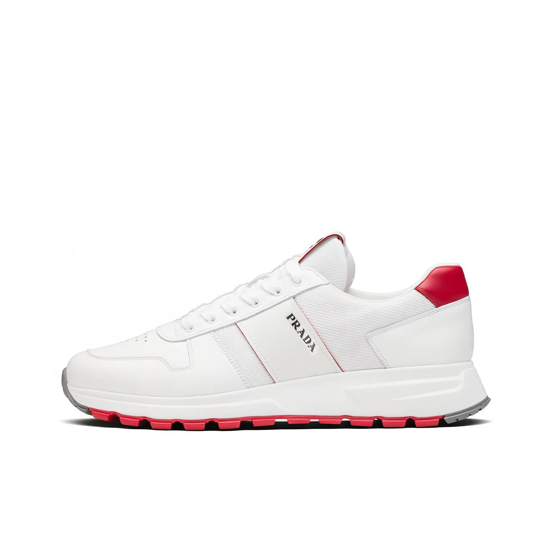 PRADA PRAX 1 Cushioning Anti-Slip Wear-Resistant Breathability Low-Top Casual Shoes Men's White Red