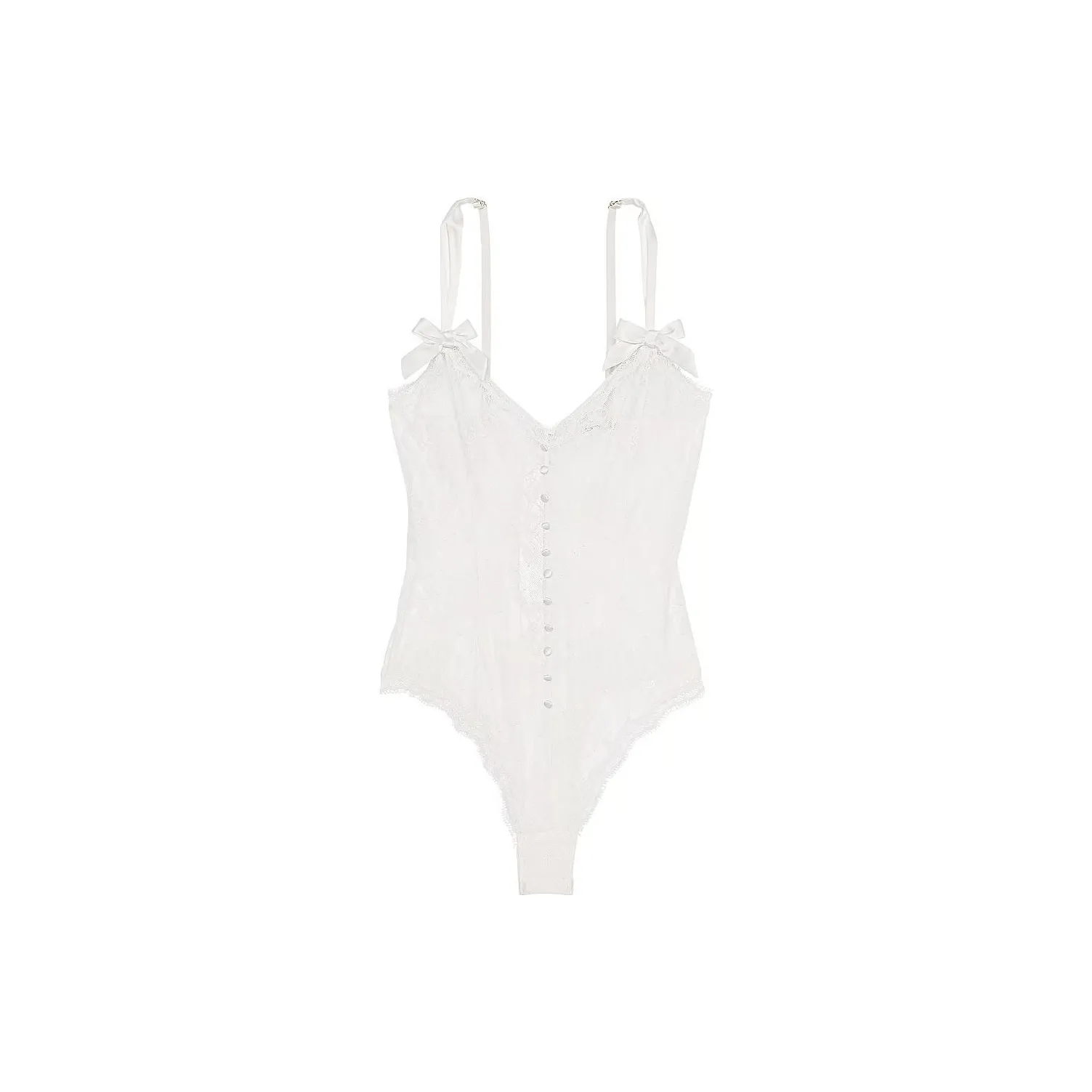 Victoria's Secret VERY SEXY/VS Archives Rose Lace TriangleTeddy/CW Jumpsuit Women's Coconut White