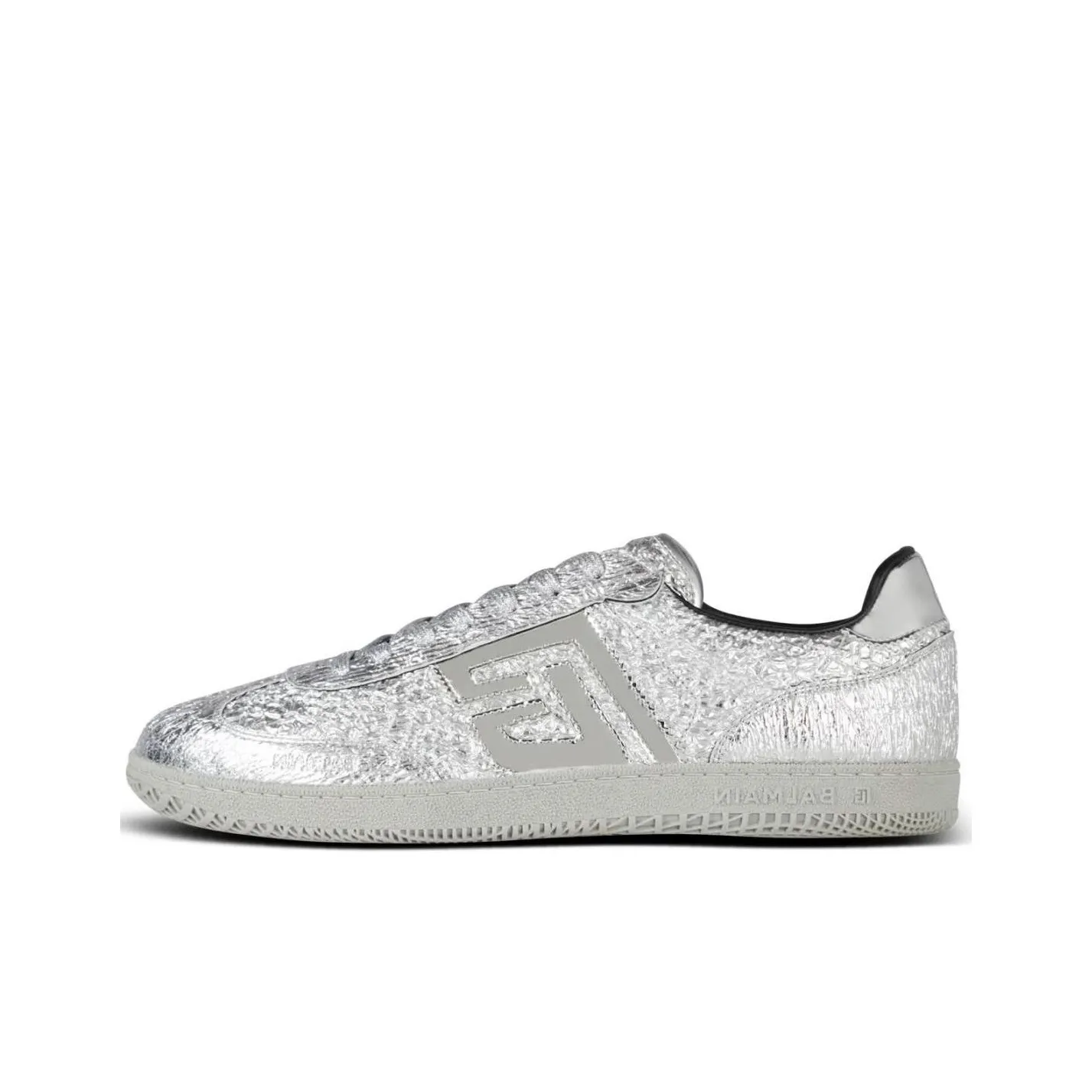 BALMAIN Swan Metallic leather Sneakers