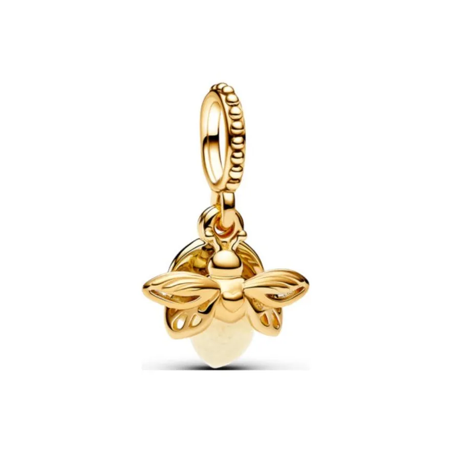 Pandora Gold Plated Copper Silver Alloy, Glass Pendants Women's Gold