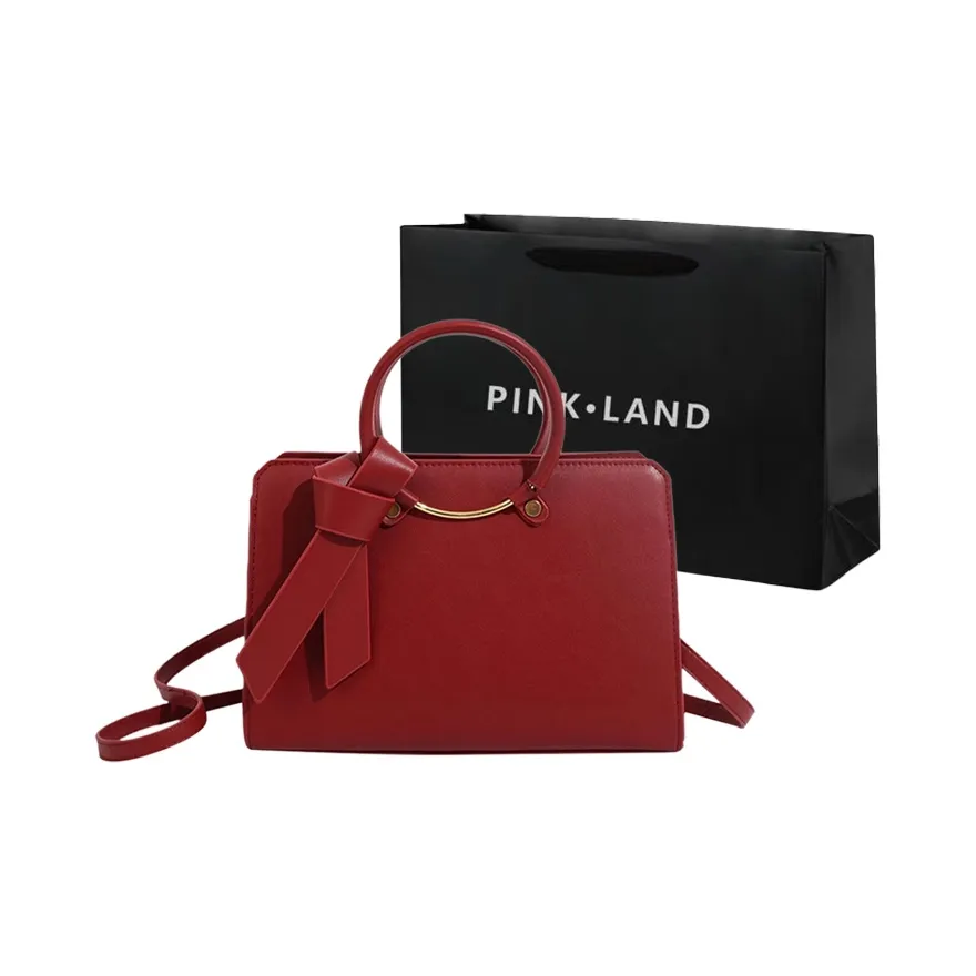 PINK·LAND ПУ (полиуретан) Сумка Стандартная Женская Красная Черная