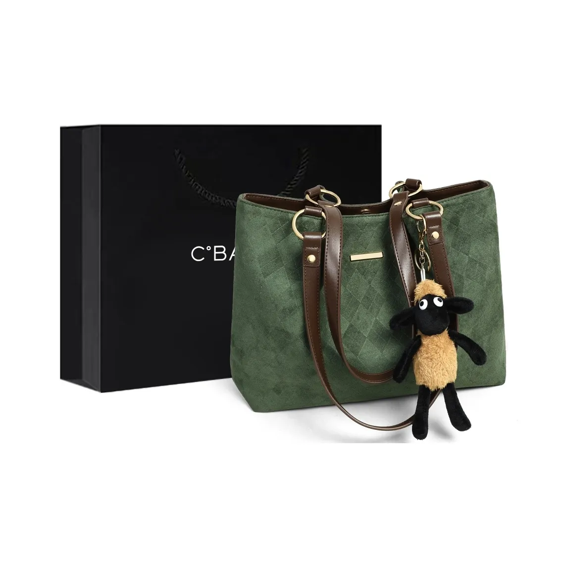 C°BANNER Ткань Одно Плечо Сумка-тоут для покупок Сумка-тоут Женская Зеленая