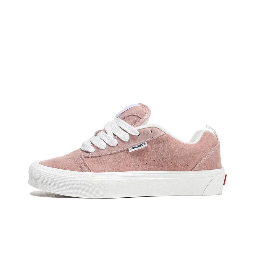 HOMDOON Anti Slip Wear Resistant Low Top Skateboard Shoes Unisex Skin Pink