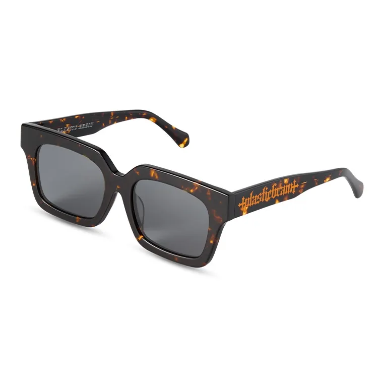 PLASTIC BRAIN Plate Frame Square Sunglasses Unisex