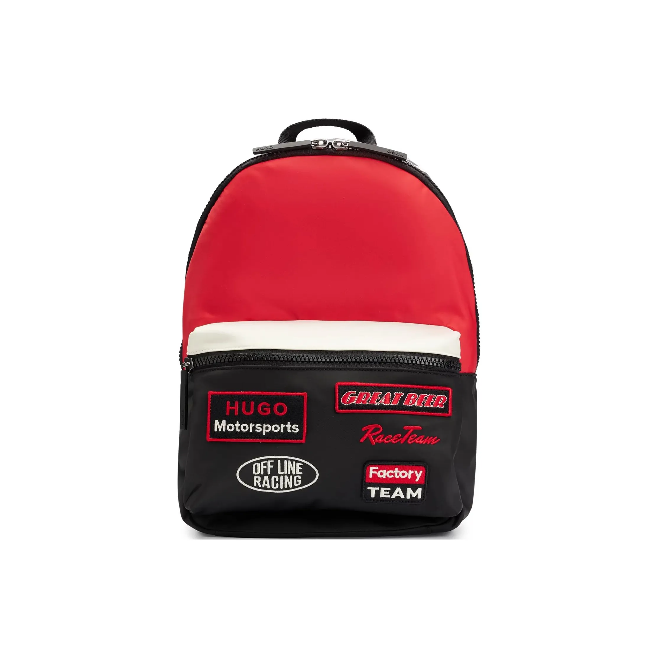 HUGO BOSS Polyester Polyamide Blend Backpack Men's Black & Red