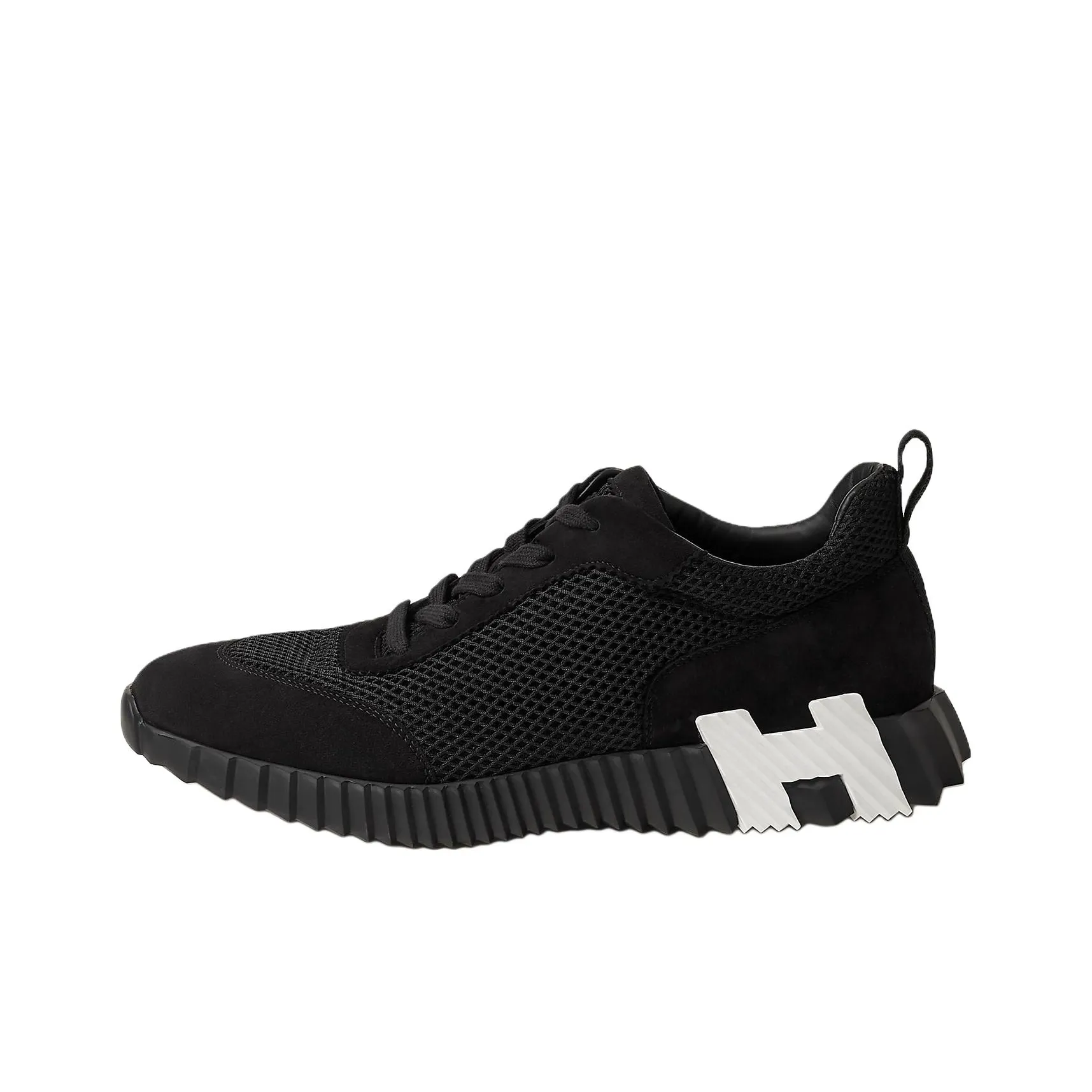 HERMES Bouncing Low Top Casual Shoes Men's Black