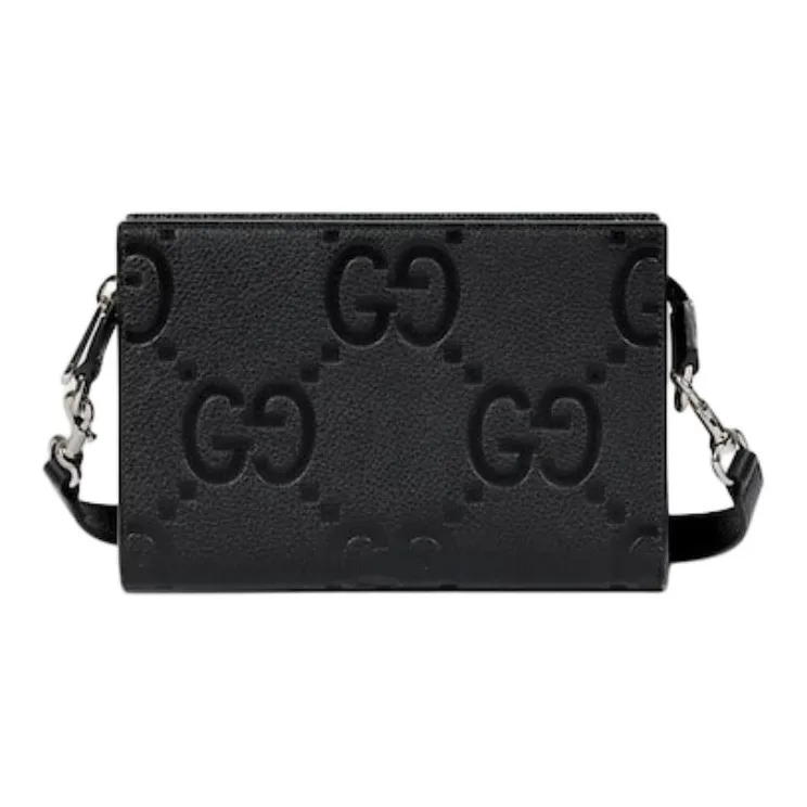 GUCCI Leather Handbag Shoulder Bag Mini Men's Black