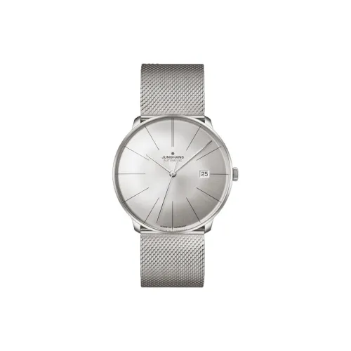 JUNGHANS Автоматический Механический Movement Мужские Meister Master Collection Часы 39,5 мм Серебряные