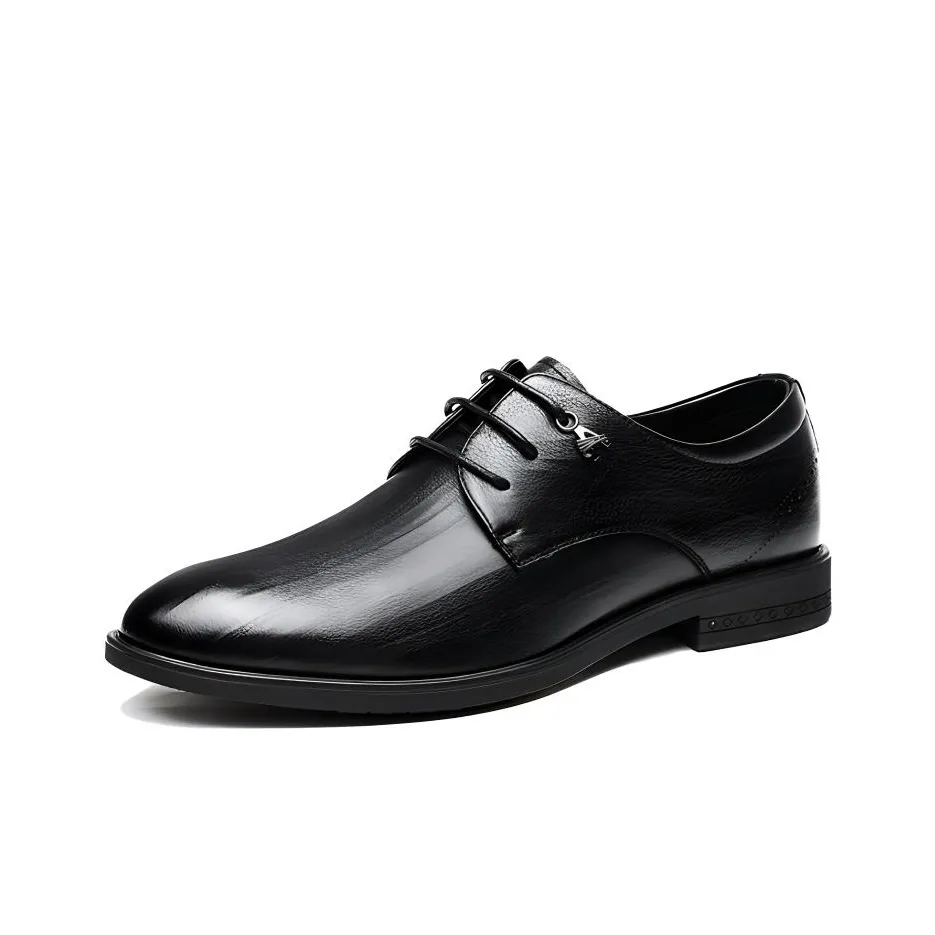 AOKANG Dress Shoes Men's Low Top Black, Dark Brown