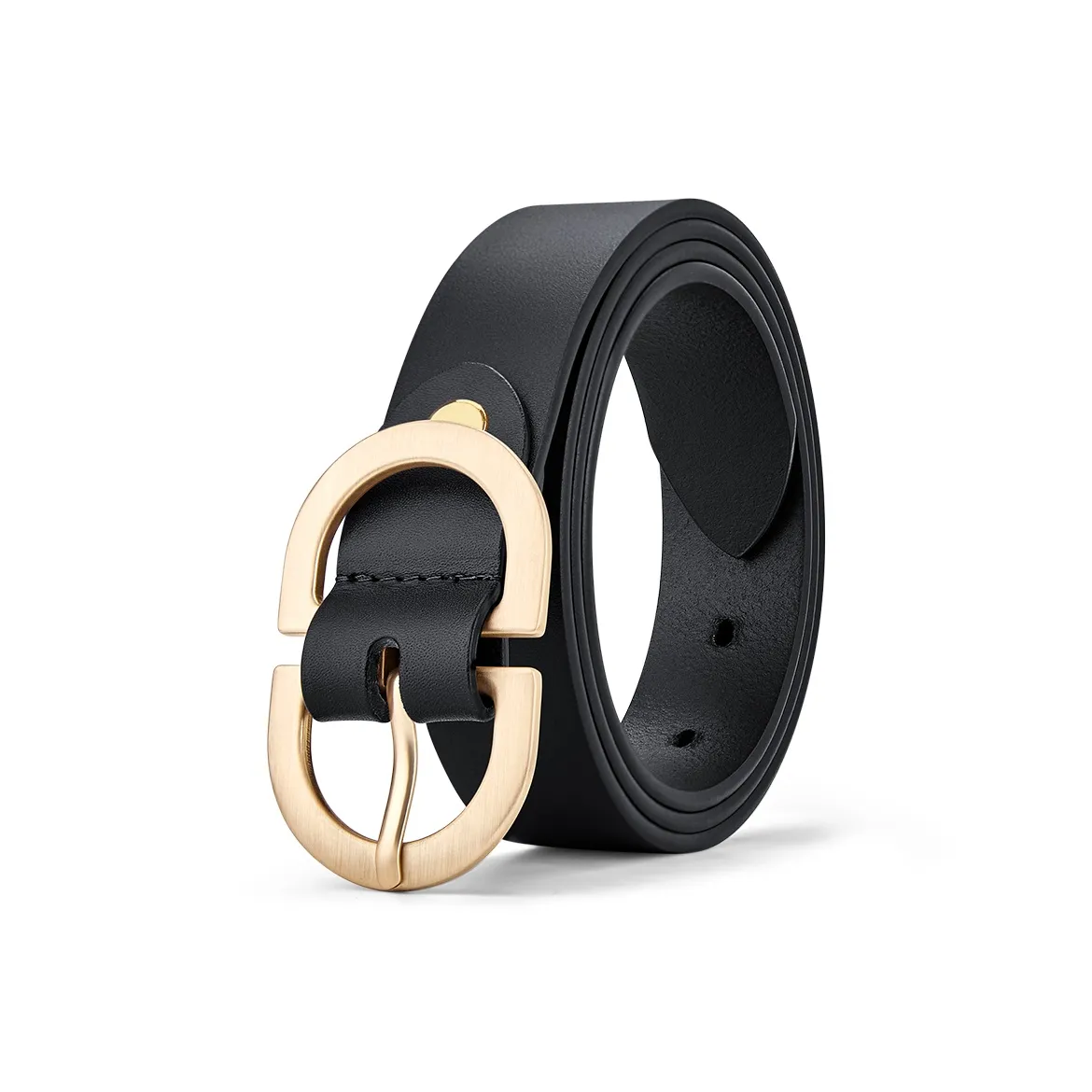 WilliamPOLO Ремни из цинкового сплава кожа женский золотая застежка черный ремешок ширина 2,8 см