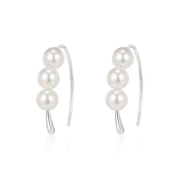 Yi Can Серебристый с медным покрытием искусственная жемчужина серьги-гвоздики женские