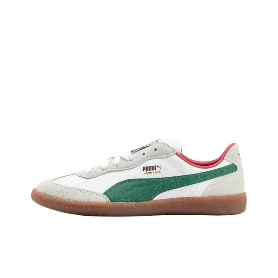 PUMA Liga OG Retro Low Top Casual Shoes Unisex White Green
