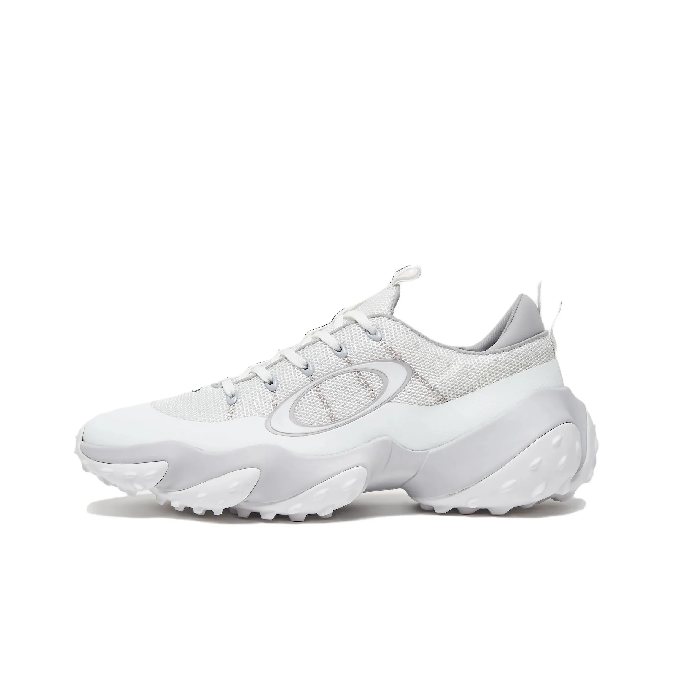 Oakley Waterproof And Breathable Low Top Golf Shoes Men's White Gray