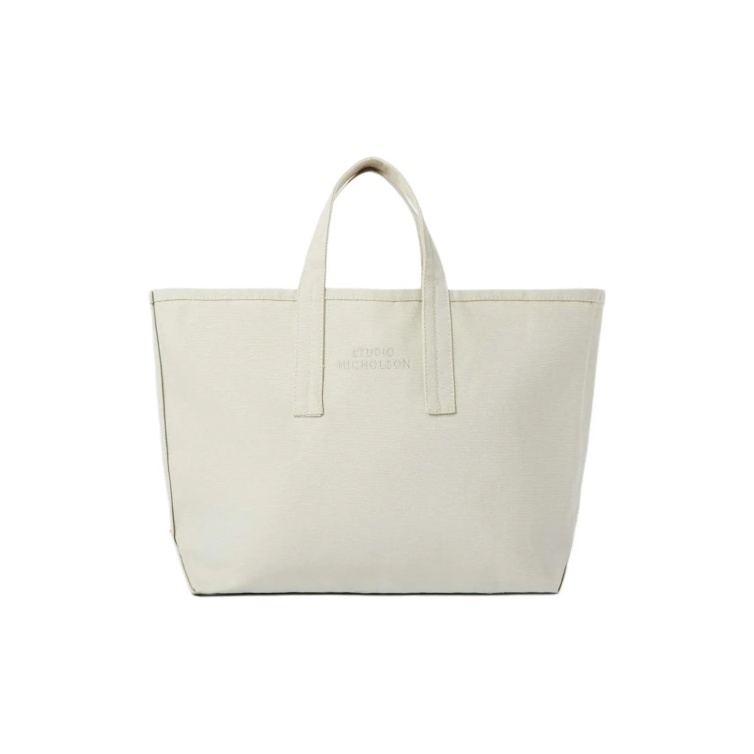 STUDIO NICHOLSON Cotton Canvas Bag, Tote Bag, Shopping Bag, Shoulder Bag, Handbag Trumpets Unisex Dove Color