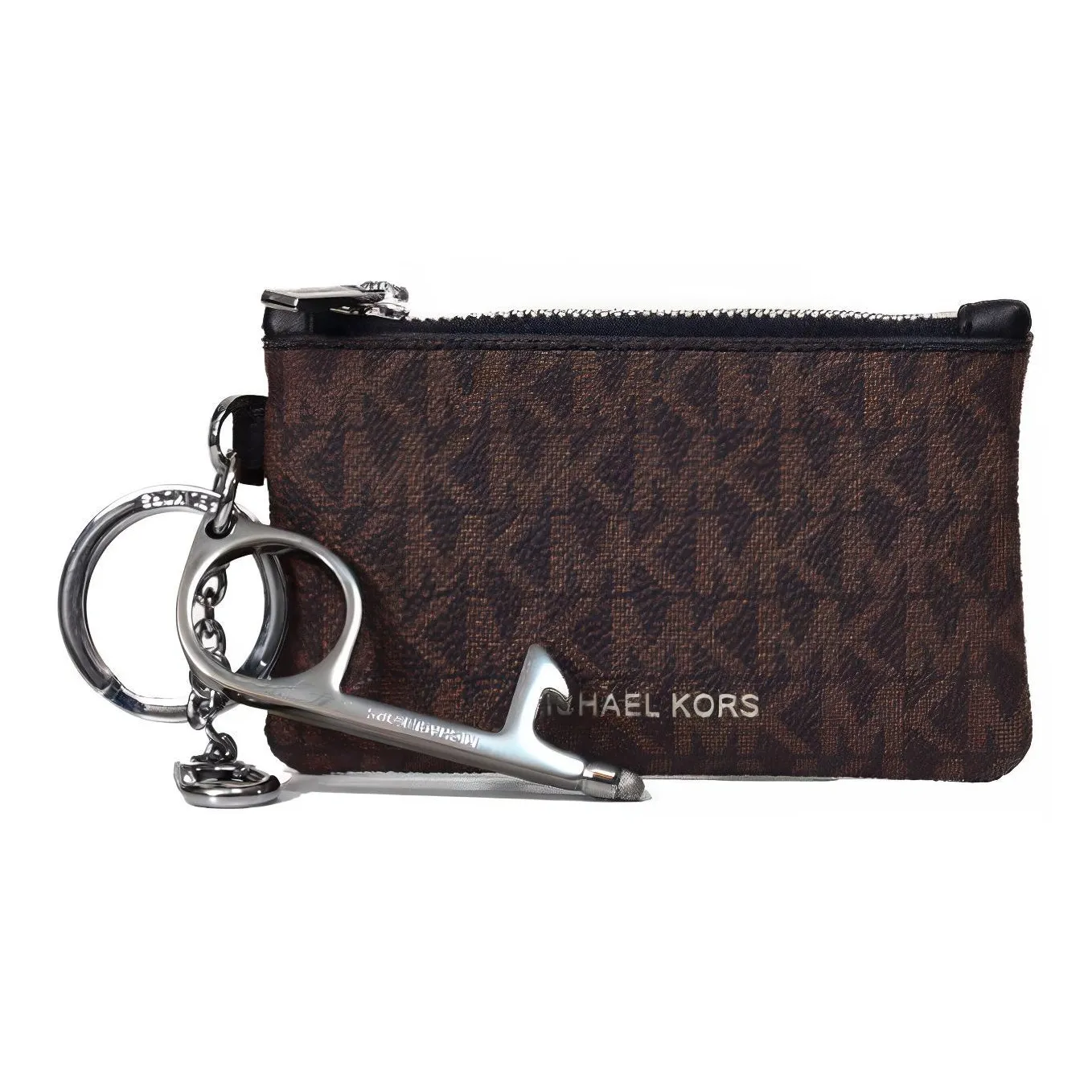 MICHAEL KORS Coated Canvas Set Gift Box With Keychain And Coin Purse Men's Brown