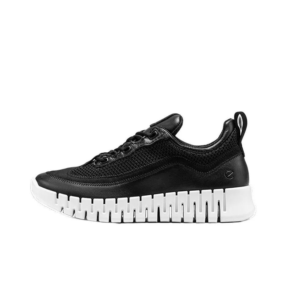 Ecco Slip-Resistant Breathable Lightweight Low-Top Casual Women's Black Ecco Противоскользящий Дышащий Легкий Низкий Топ Повседневный Женский Черный