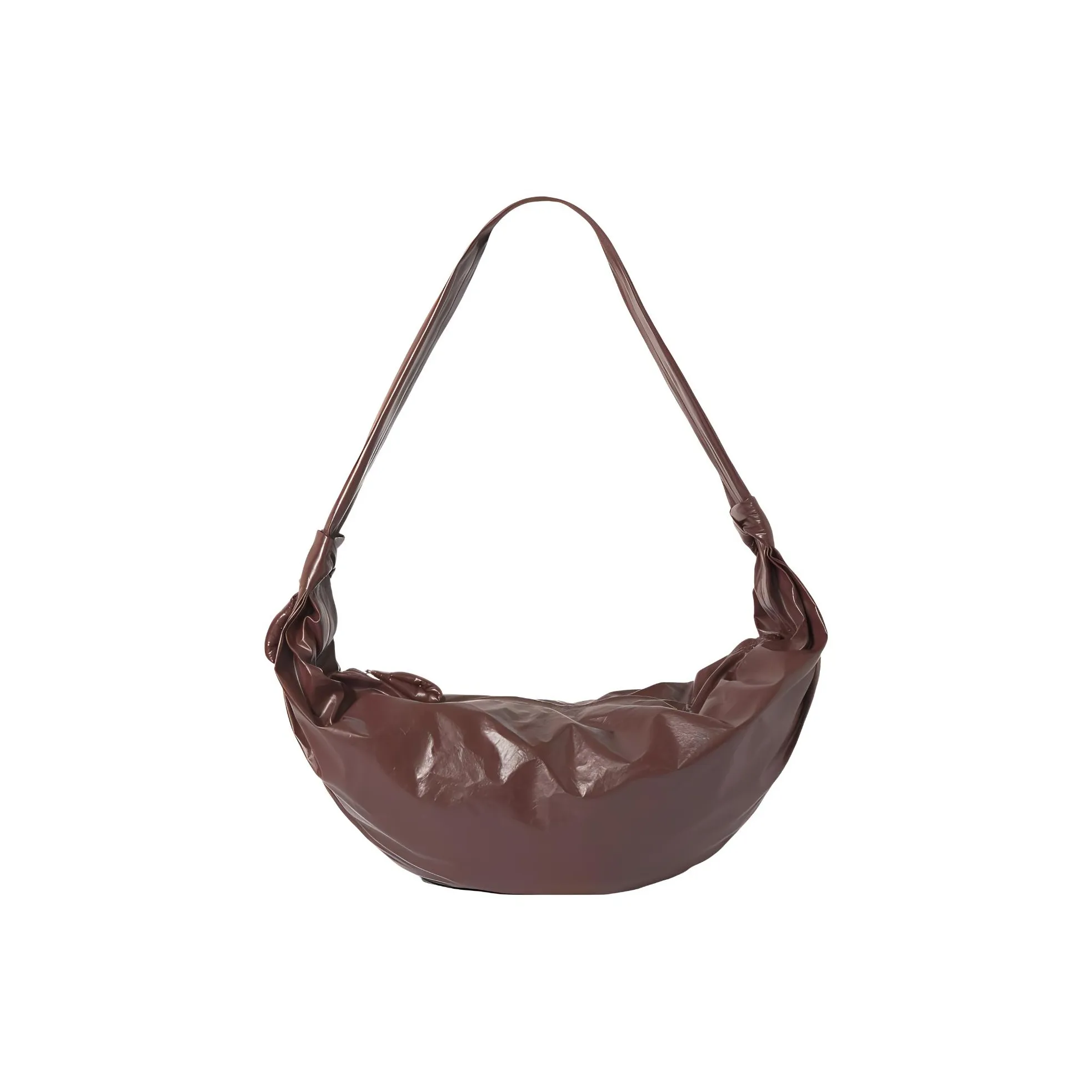 Lemaire Cow Leather Croissant Bag, Fanny Pack, Shoulder Bag, Crossbody Bag Tubas Unisex Walnut