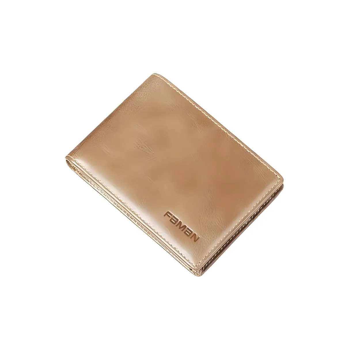FAMAN Cow Leather Vehicle Registration Card Holder With Driver's License Card Holder, 2 in 1 Regular Unisex Black/Khaki