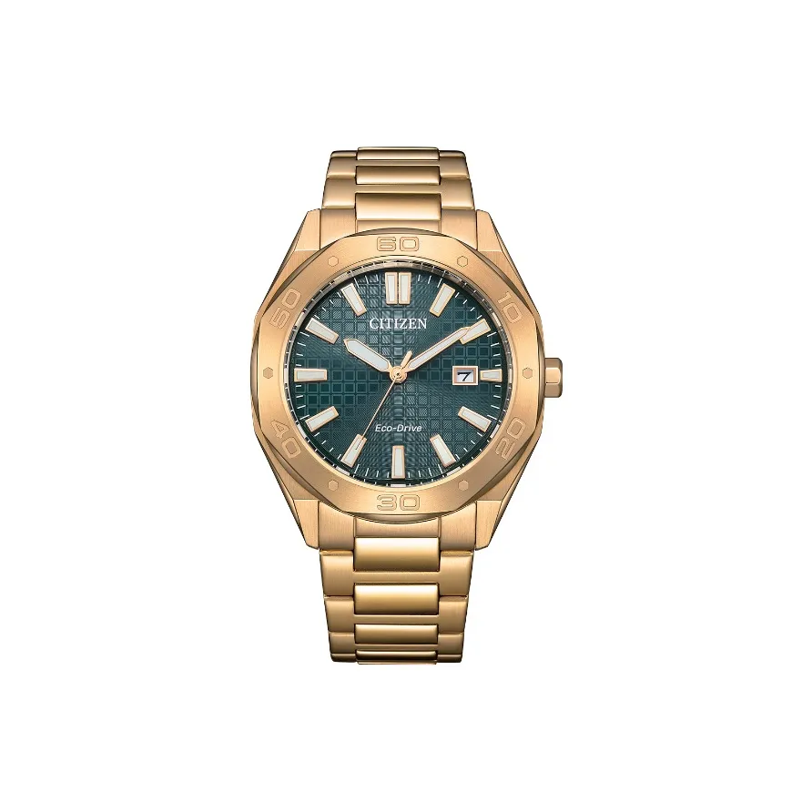 CITIZEN Светильник Кварцевый механизм Нержавеющая сталь Ремешок Часы 41 мм Мужские часы Зеленый циферблат