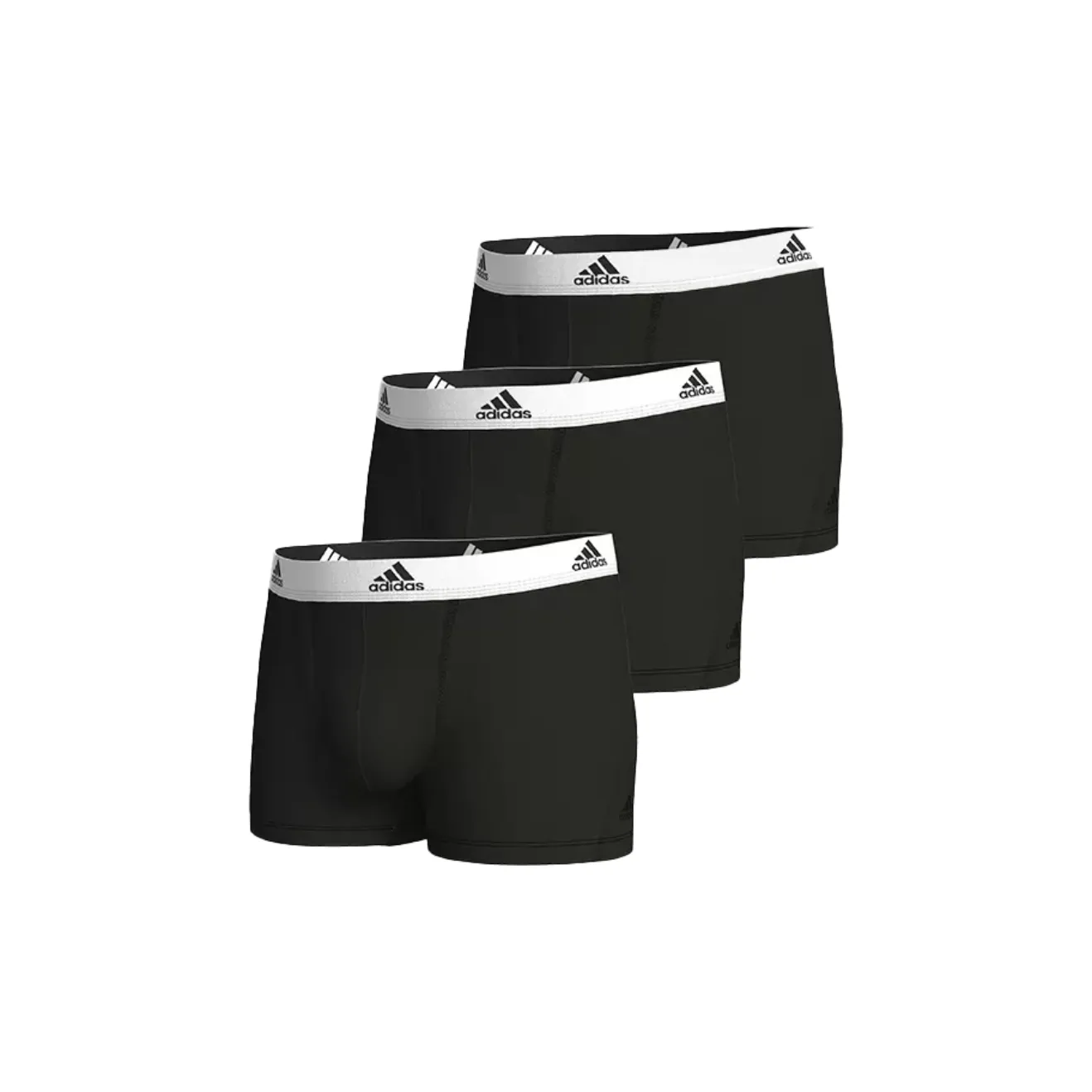 Adidas Трусы Мужские 3 упаковки белая кромка черный
