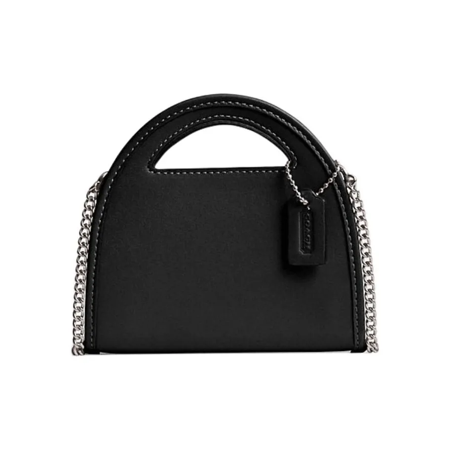 COACH Мини Перчатка из дубленой кожи Кожаный держатель для карт Женский Черный