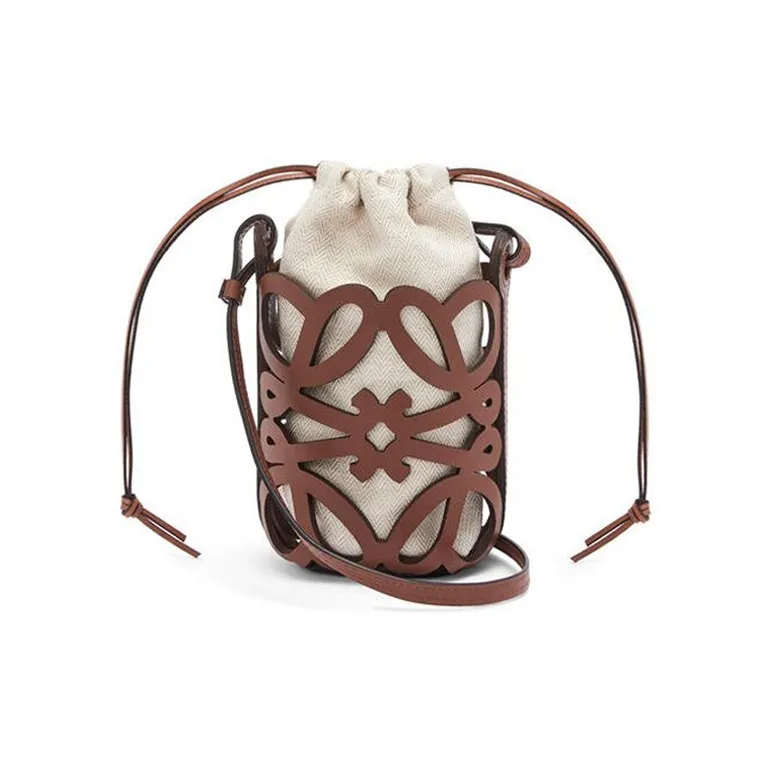 LOEWE Anagram Basket Cow Leather Bucket Bag, Shoulder Bag, Crossbody Bag Women's