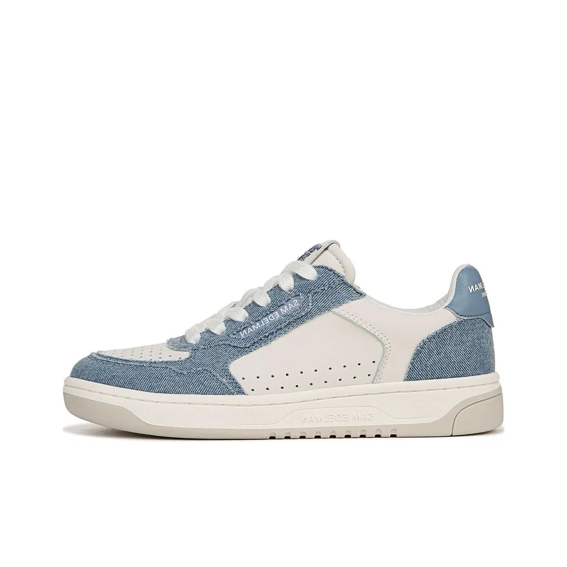 SAM EDELMAN Low Top Skateboard Shoes Women's White Blue