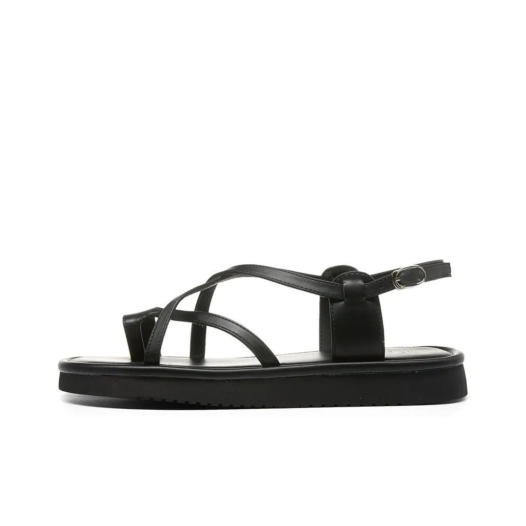 HLA One Strap Sandals Women's Elegant Fashion Lace Up Travel Flat Thong Slippers