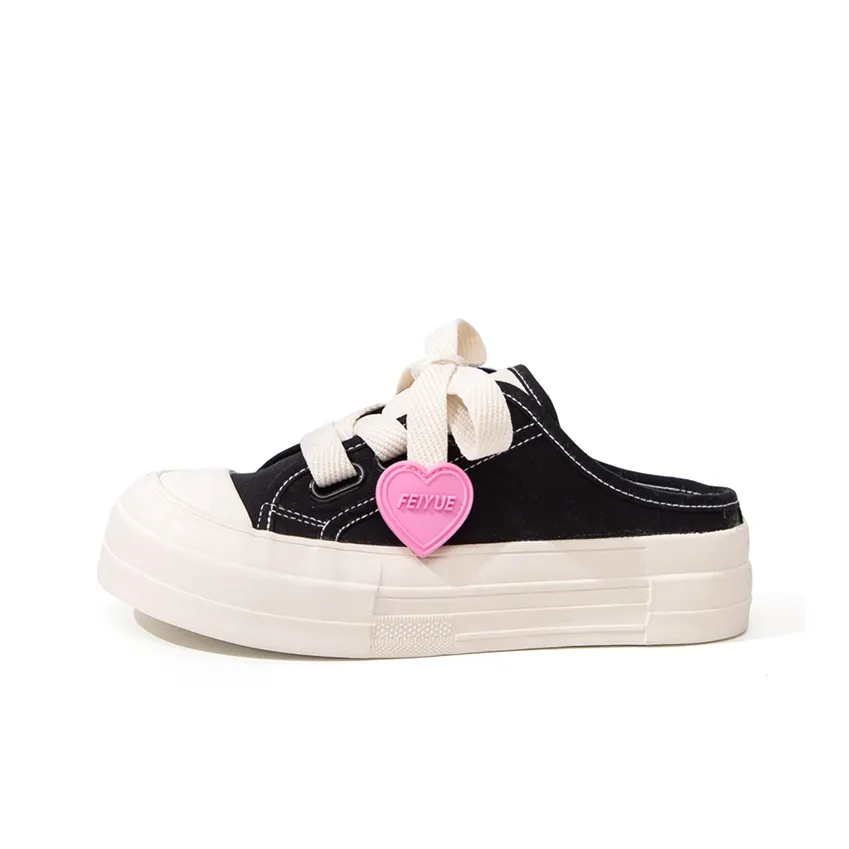 Feiyue Rubber Sole Abrasion Resistant Slip Resistant Closed Toe Slippers Women's Black
