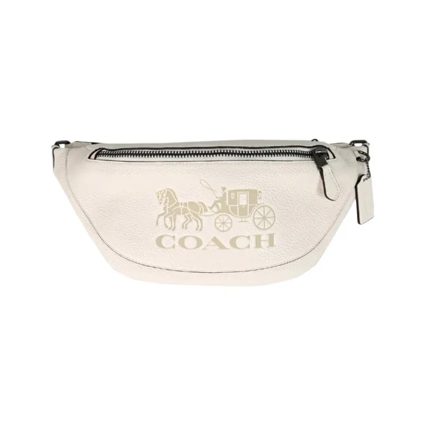 COACH Сумка через плечо из коровьей кожи бананка большая мужская цвет экрю