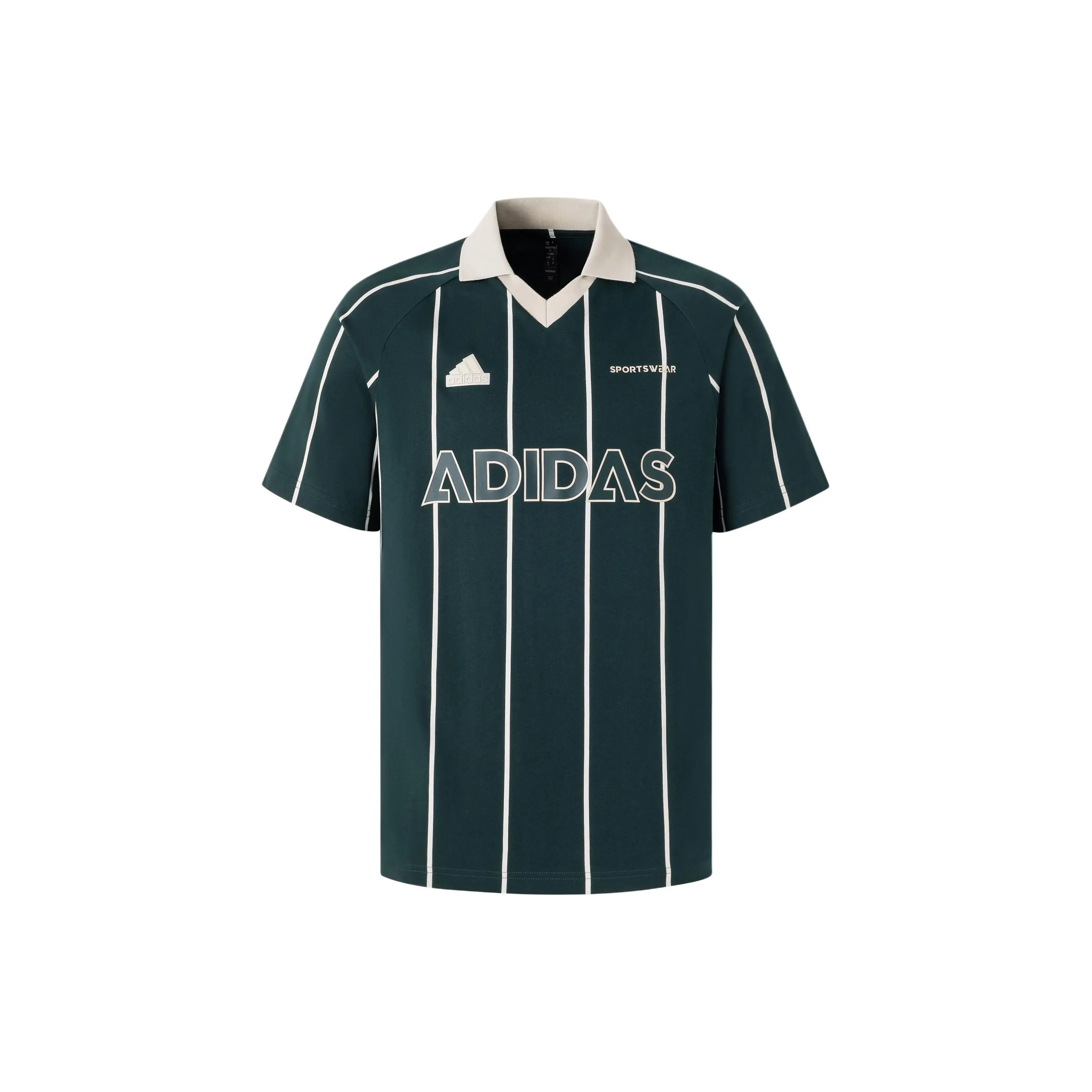 Adidas TIRO STRIPE HEAVY JERSEY TEE Polo Shirt Men's Midnight Green