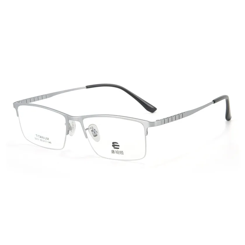 Cornstone Титан Вакуумная Формовка Slip-On Ноги Квадратные Оправы для Очков Мужские Серебряный Черный