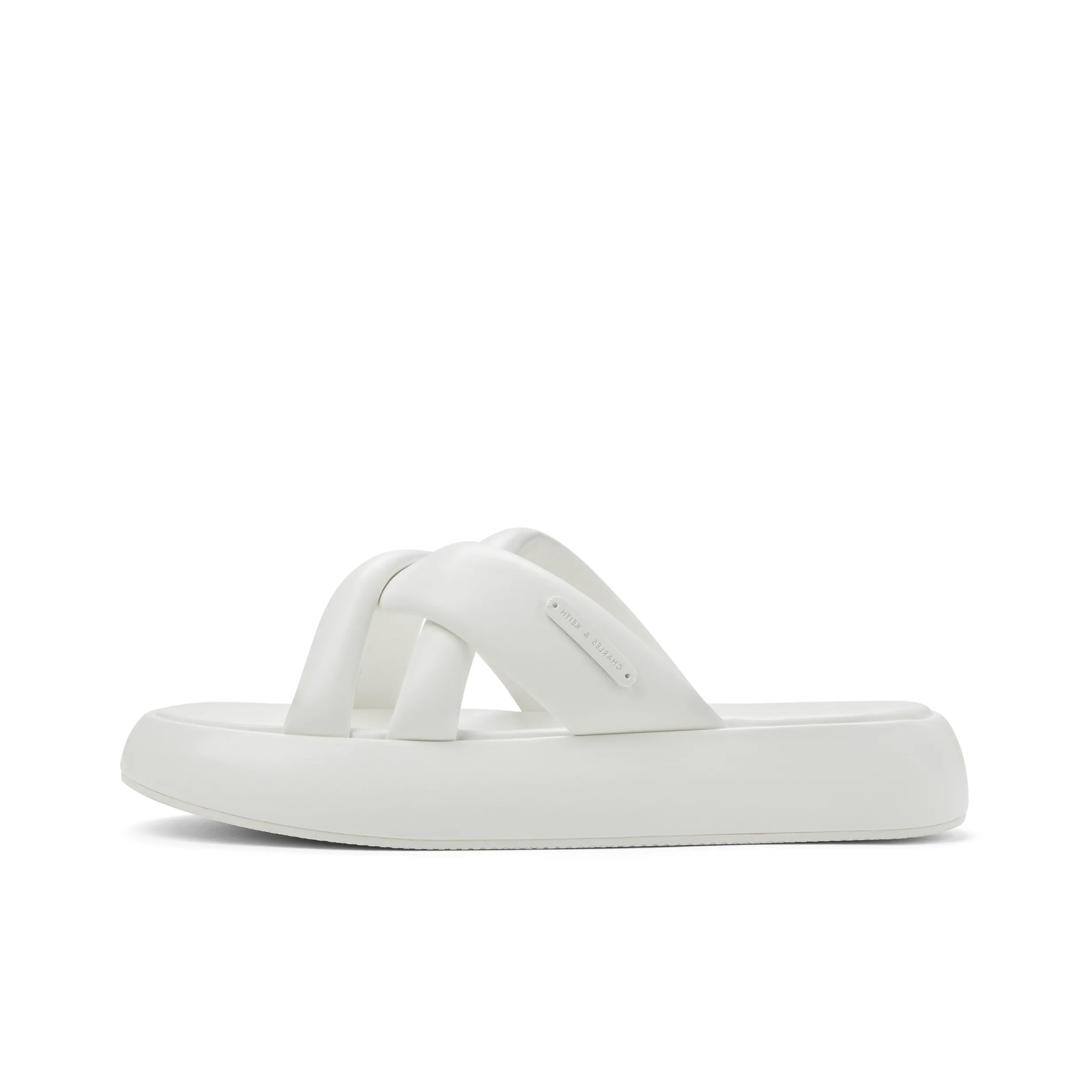 CHARLES KEITH Композитная подошва Слипоны 3,5 см Женские Белый Черный Масло Темно-джинсовый синий