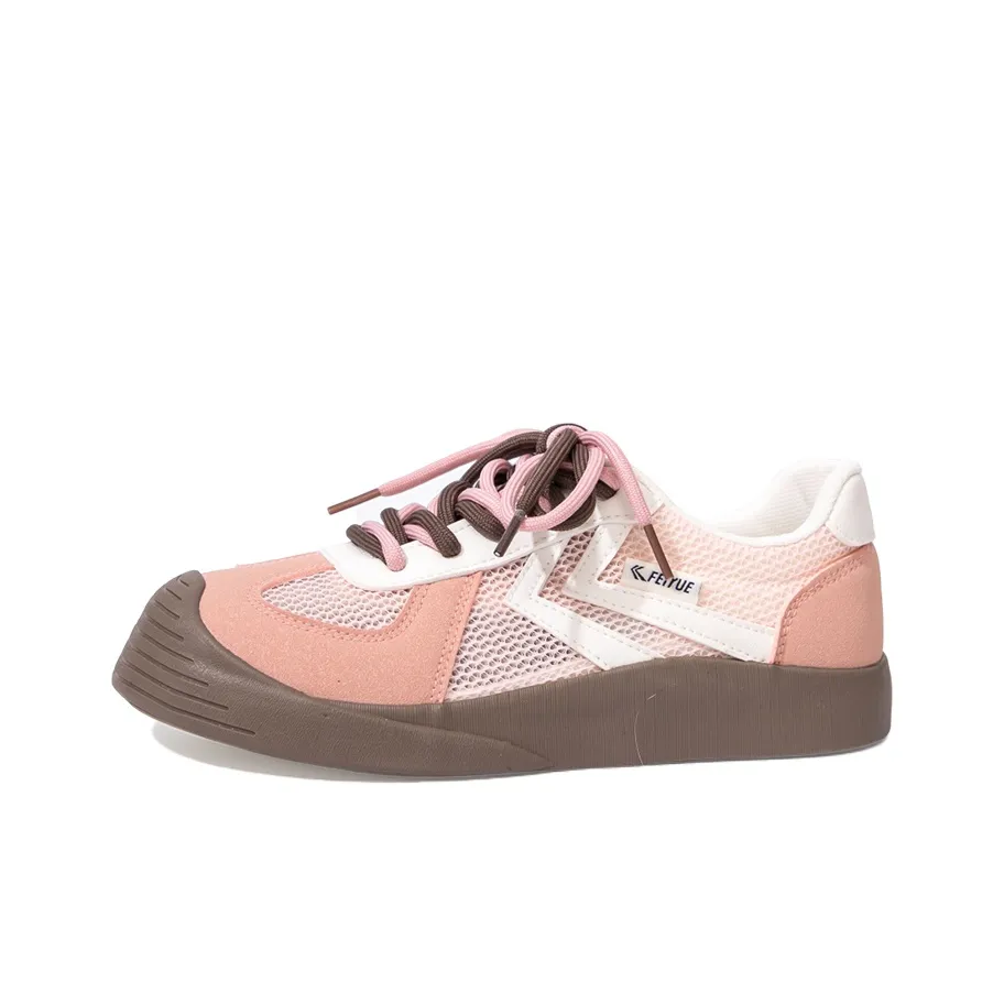 Feiyue Нижняя юбка Устойчивая к истиранию Низкий топ Скейтборд Женские Розовый Бежевый