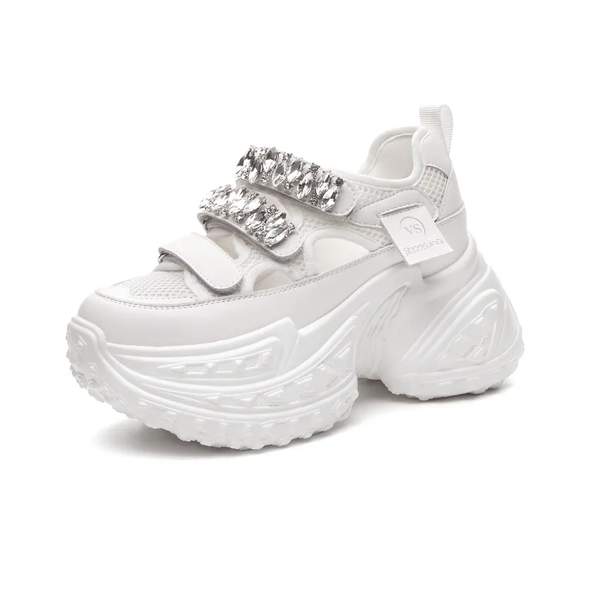 Shangjinni Cushioning Anti Slip Wear Resistant Breathable Lightweight Height Increasing Low Top Chunky Sneakers Women's
