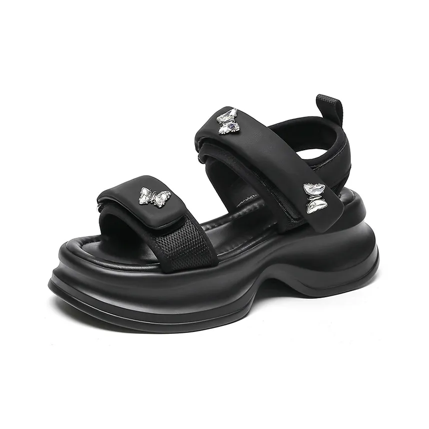 WOOS BOBO Универсальный Повседневный Легкий Пляж Обувь One Ремень Сандалии 6 см Женские