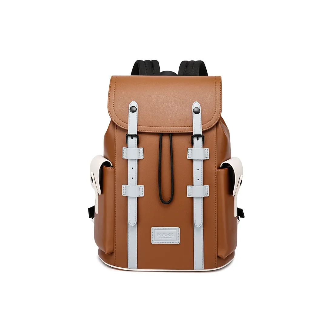 FAIRWHALE PU Backpack Regular Men's Dull Yellow Brown Silk Mist Brown Dusty Blue Deep Cyan Deep Navy Blue