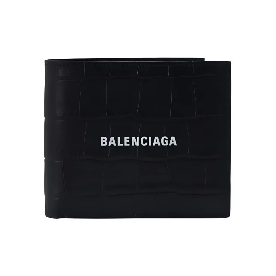 Balenciaga Leather Wallet Men's Black