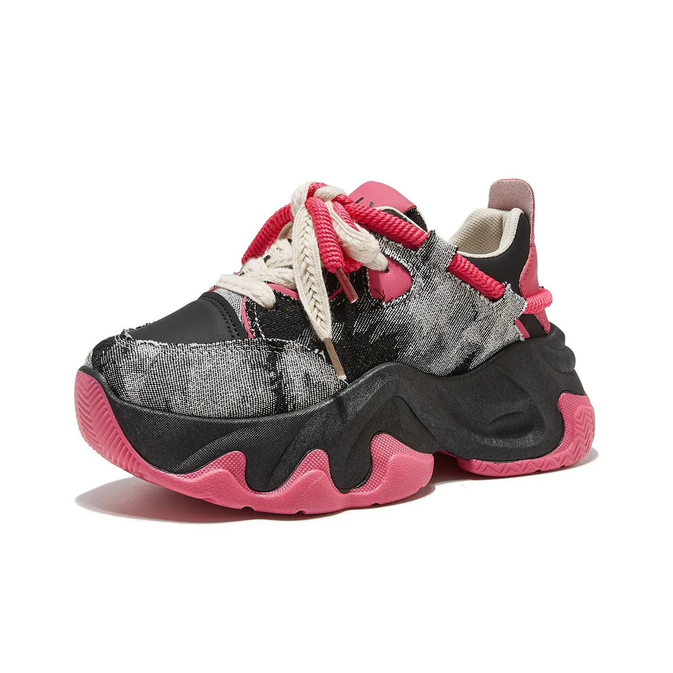Komanic American Denim Chunky Sneakers For Women's Warm Lightweight And Breathable Low-Top Casual Women's Shoes Women's