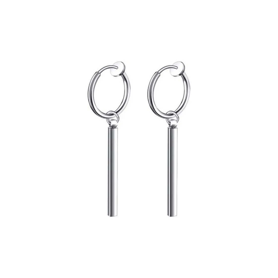 Cooraree Титановая сталь Нижняя заколка Серьги On Unisex