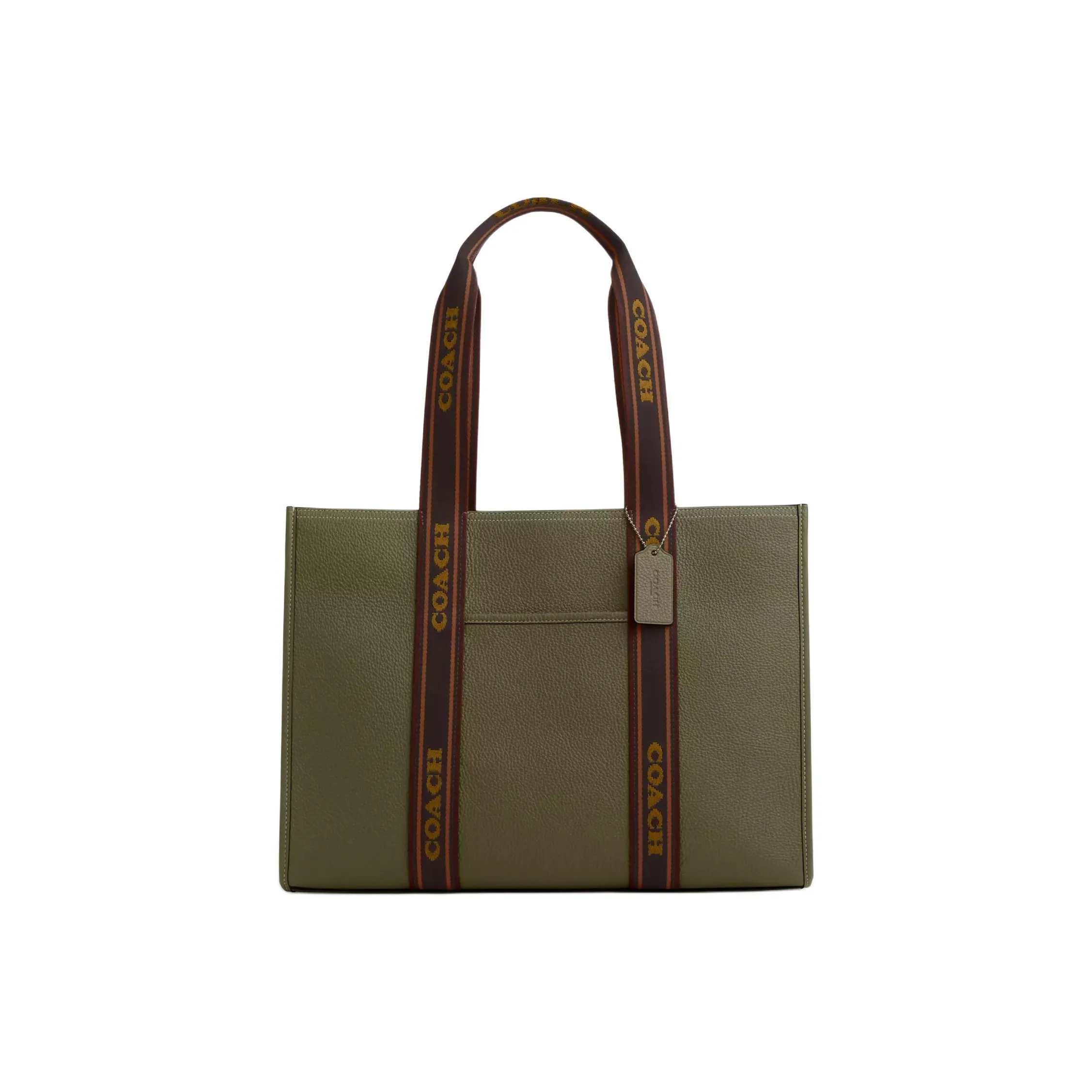 COACH Smith Refined Pebbled Leather Tote Bag, Shopping Bag, Shoulder Bag, Handbag Tubas Women's Olive Umber