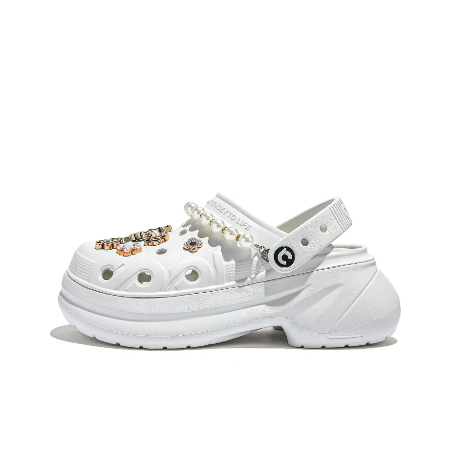 Прохладный Trend series Сабо Женские Перьевой белый