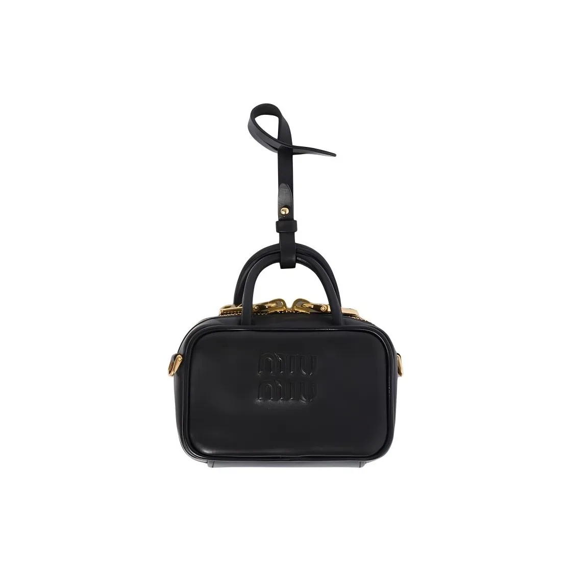 MIU MIU Leather Handbag, Shoulder Bag, Crossbody Bag Mini Women's Black